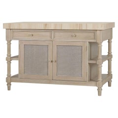 Farmhouse Kitchen Island with Butcher Block Top