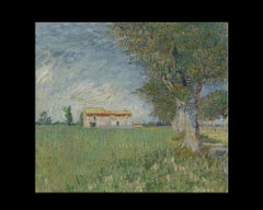 Farmhouse Near Arles, after Impressionist Oil Painting by Vincent van Gogh