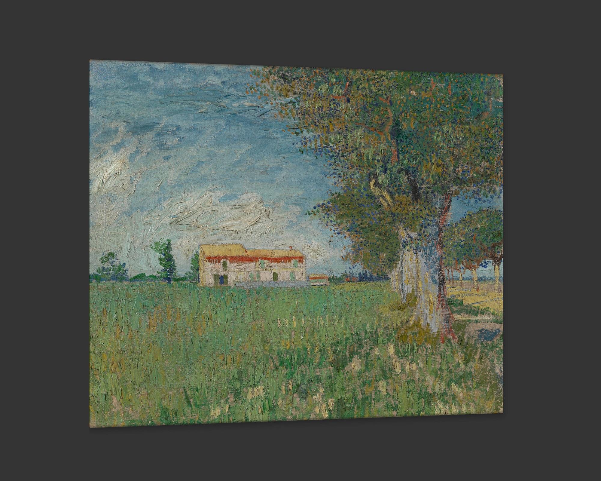 Modern Farmhouse Near Arles, after Impressionist Oil Painting by Vincent van Gogh For Sale