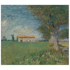 Farmhouse Near Arles, after Impressionist Oil Painting by Vincent van Gogh