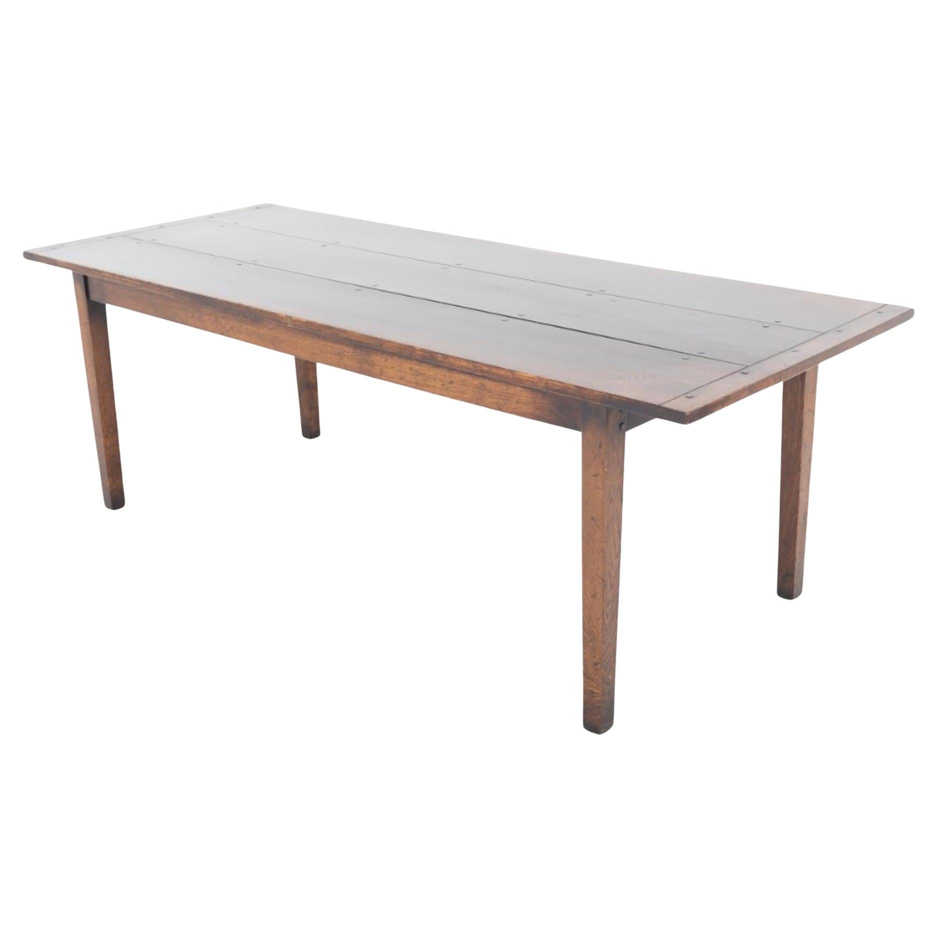 Farmhouse Oak Dining Table Kitchen Georgian Revival For Sale