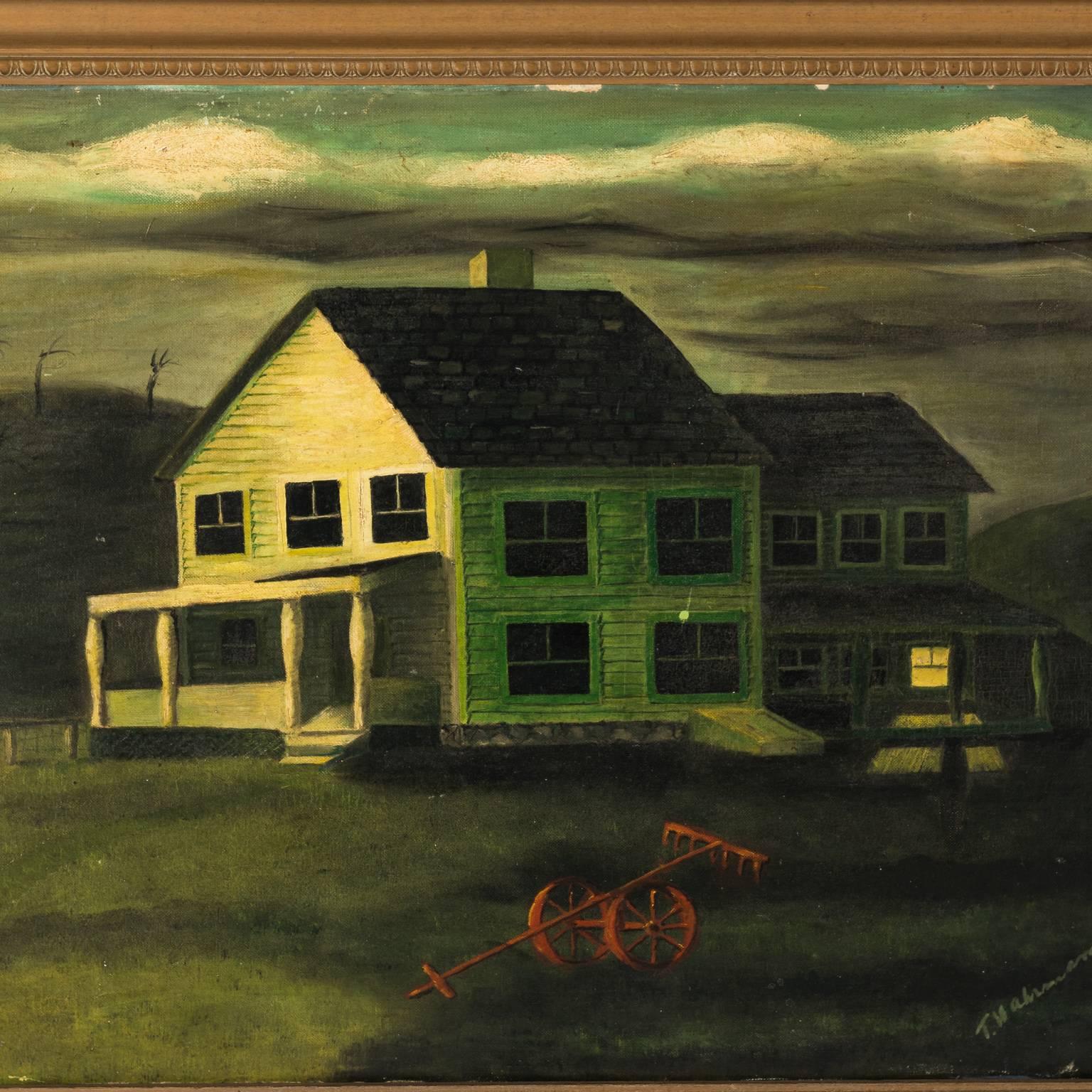 20th Century Farmhouse Painting by Theodore Wahrman, circa 1930