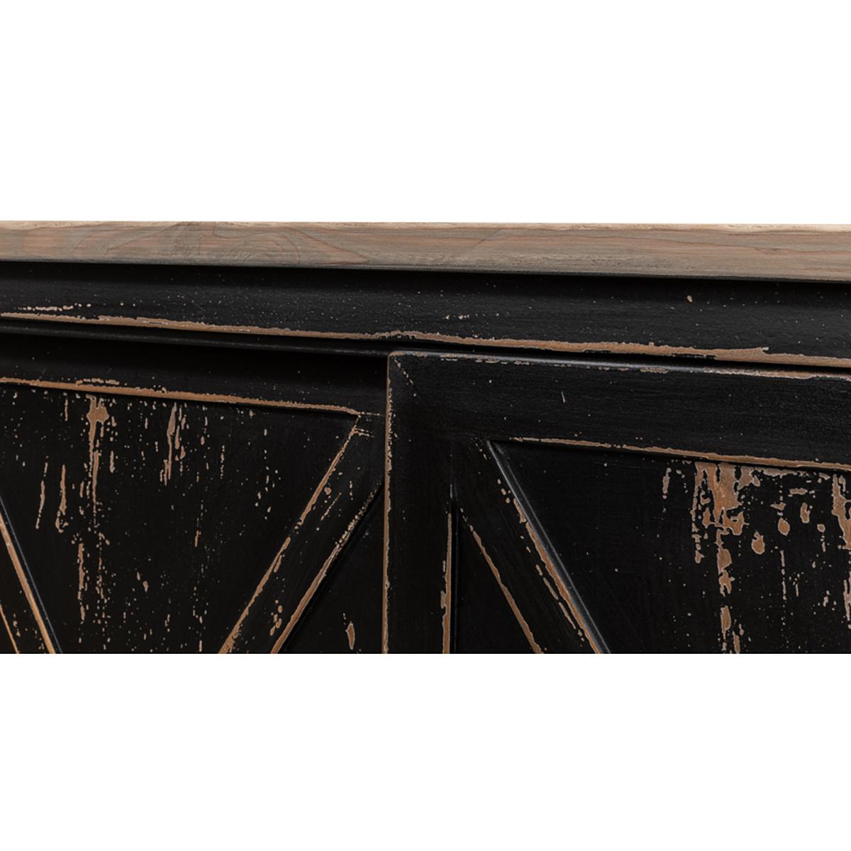 Wood Farmhouse Pine Credenza For Sale