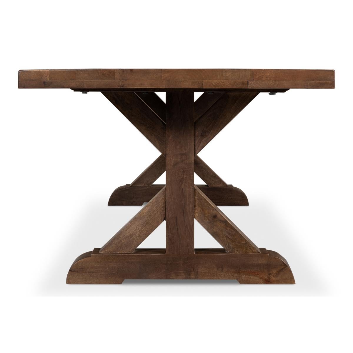 Contemporary Farmhouse Refectory Dining Table For Sale