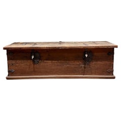 Farmhouse Antique Wood Trunk Blanket Chest