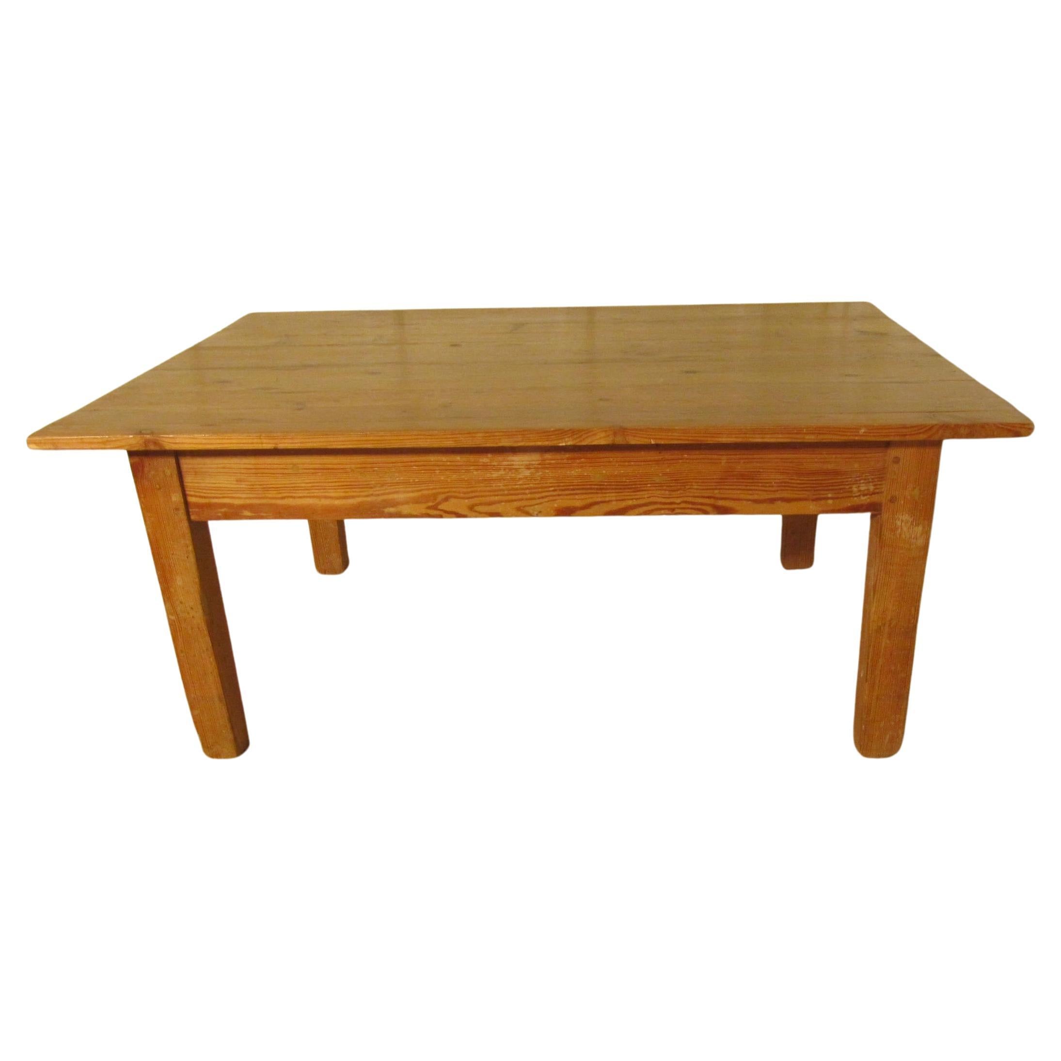 Farmhouse Style Chunky Pine Coffee Table    For Sale