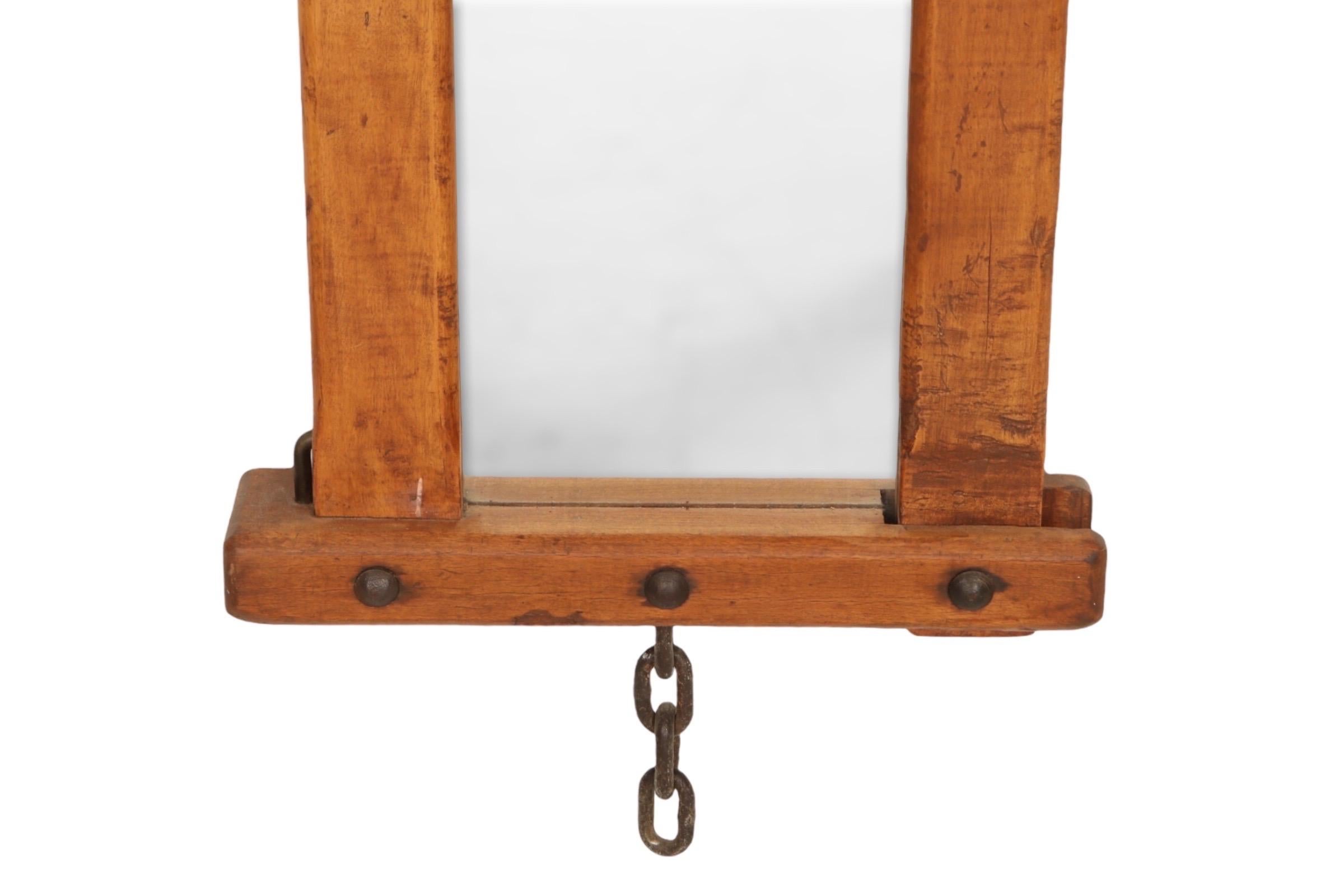 North American Farmhouse Style Hanging Wall Mirror For Sale