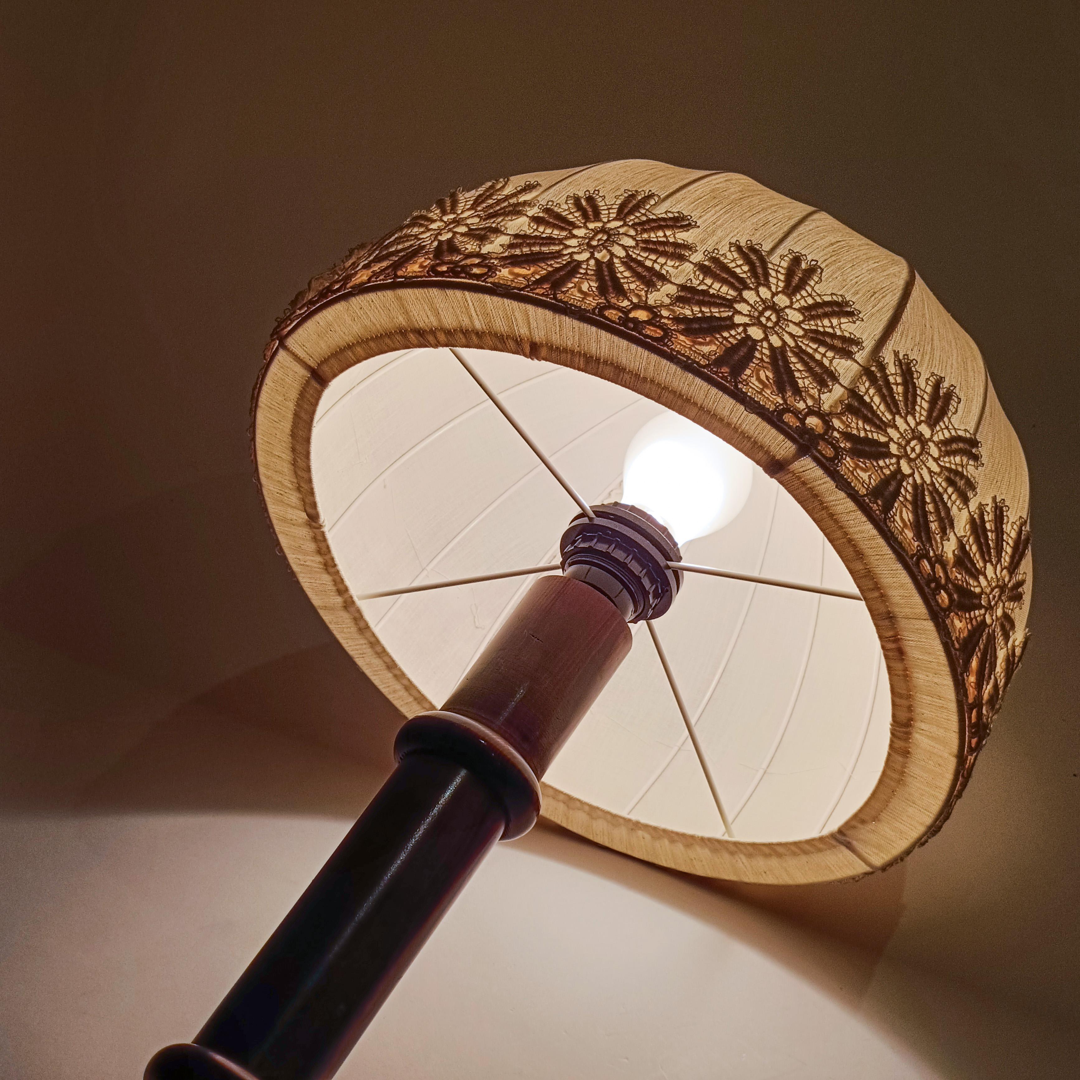 Farmhouse style. Large linen table lamp from Markslöjd AB, Sweden, 1970s For Sale 5