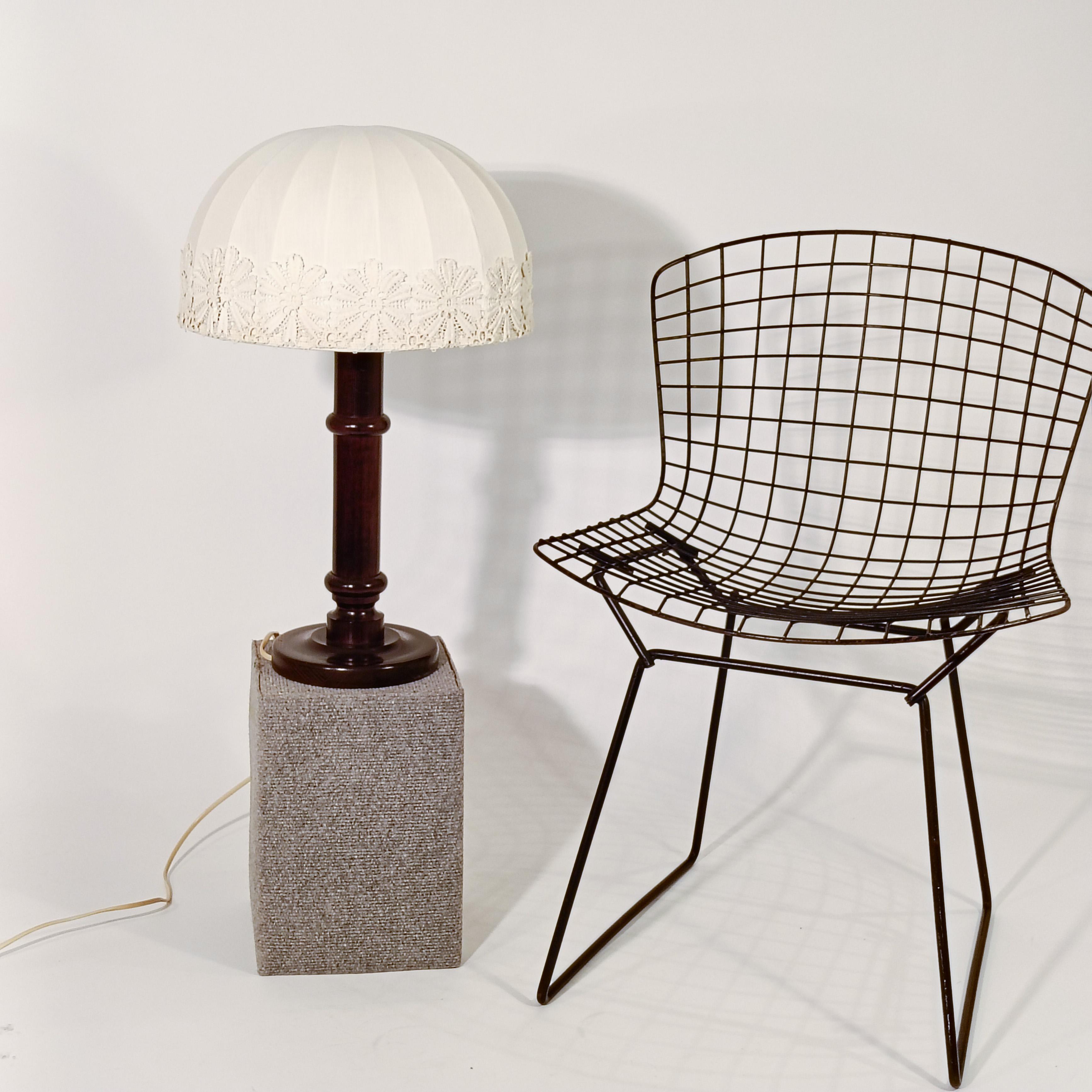 Farmhouse style. Large linen table lamp from Markslöjd AB, Sweden, 1970s For Sale 6