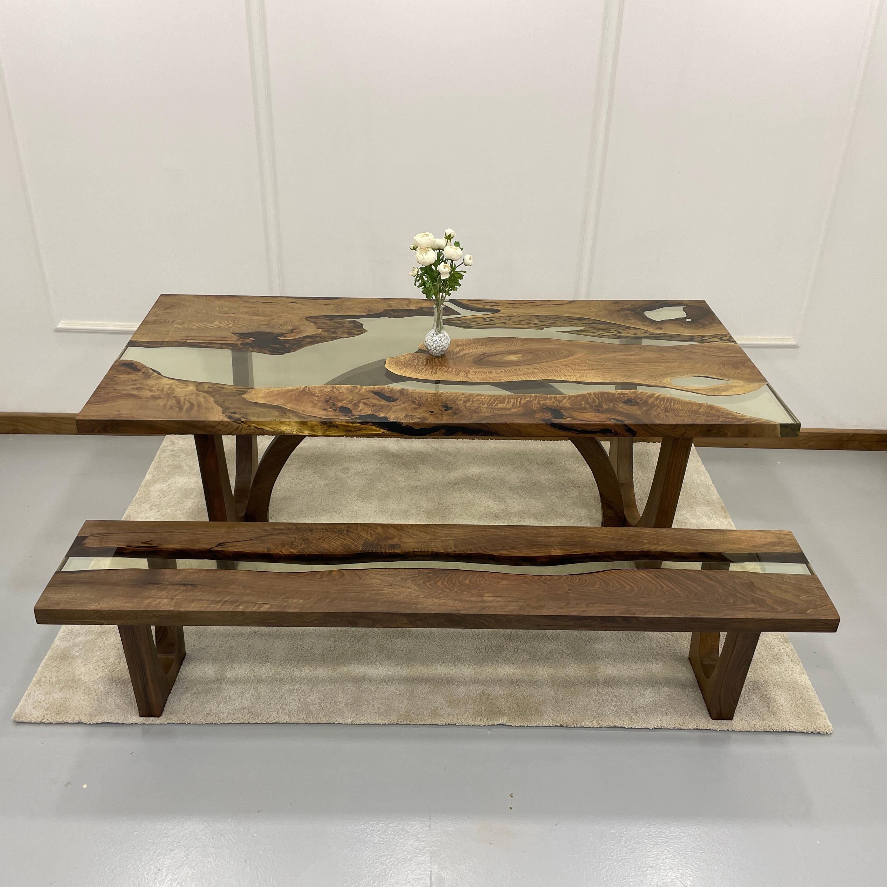 Avdan with its farmhouse style reflects the natural aesthetics of wood while the clear epoxy resin gives it a stylish vibe. On the other hand, the wooden legs with soft curves make it more cozy and warm. 

Table Size: L 215 x D 103 x H 76.5 cm, L