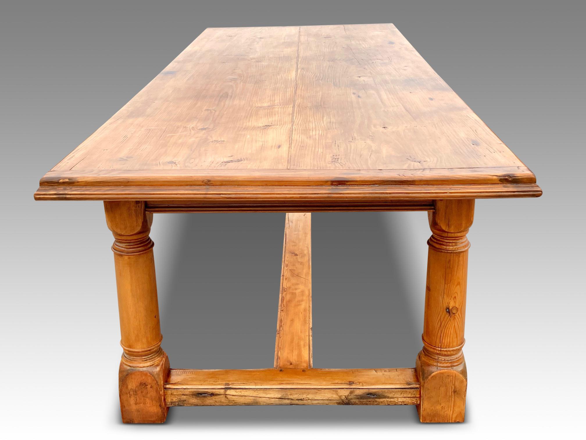 Farmhouse Table, English Pine, circa 1880.  108 ins long. 43ins wide For Sale 5