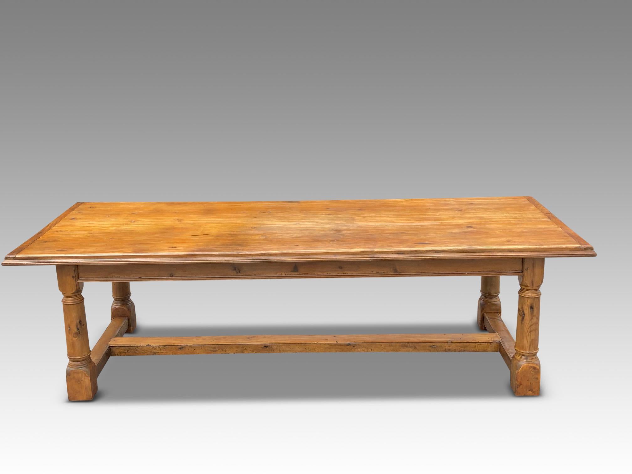 Country Farmhouse Table, English Pine, circa 1880.  108 ins long. 43ins wide For Sale