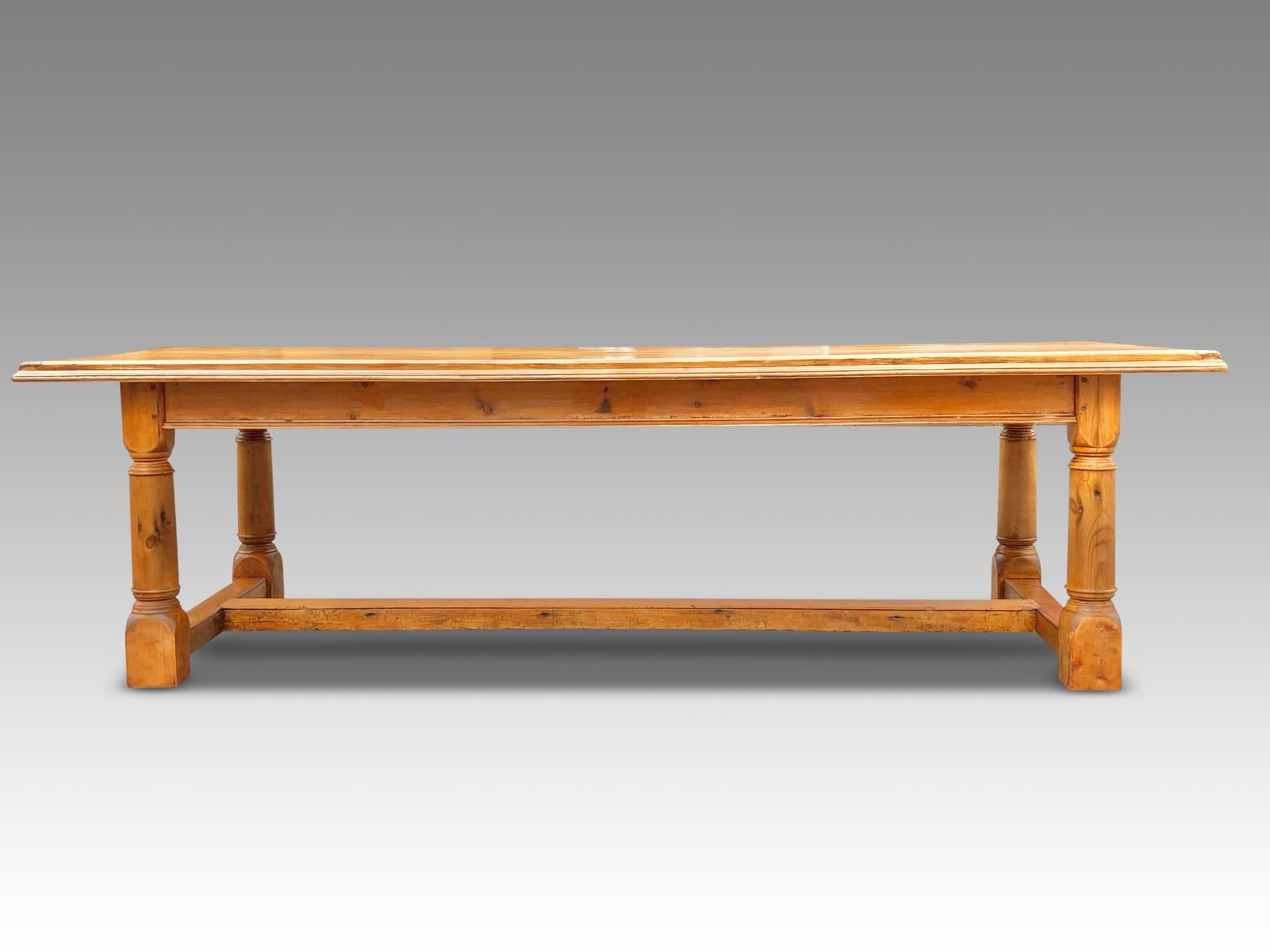 Hand-Crafted Farmhouse Table, English Pine, circa 1880.  108 ins long. 43ins wide For Sale