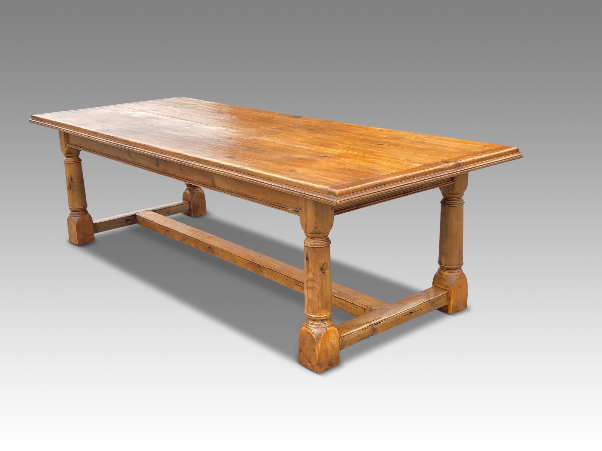 19th Century Farmhouse Table, English Pine, circa 1880.  108 ins long. 43ins wide For Sale