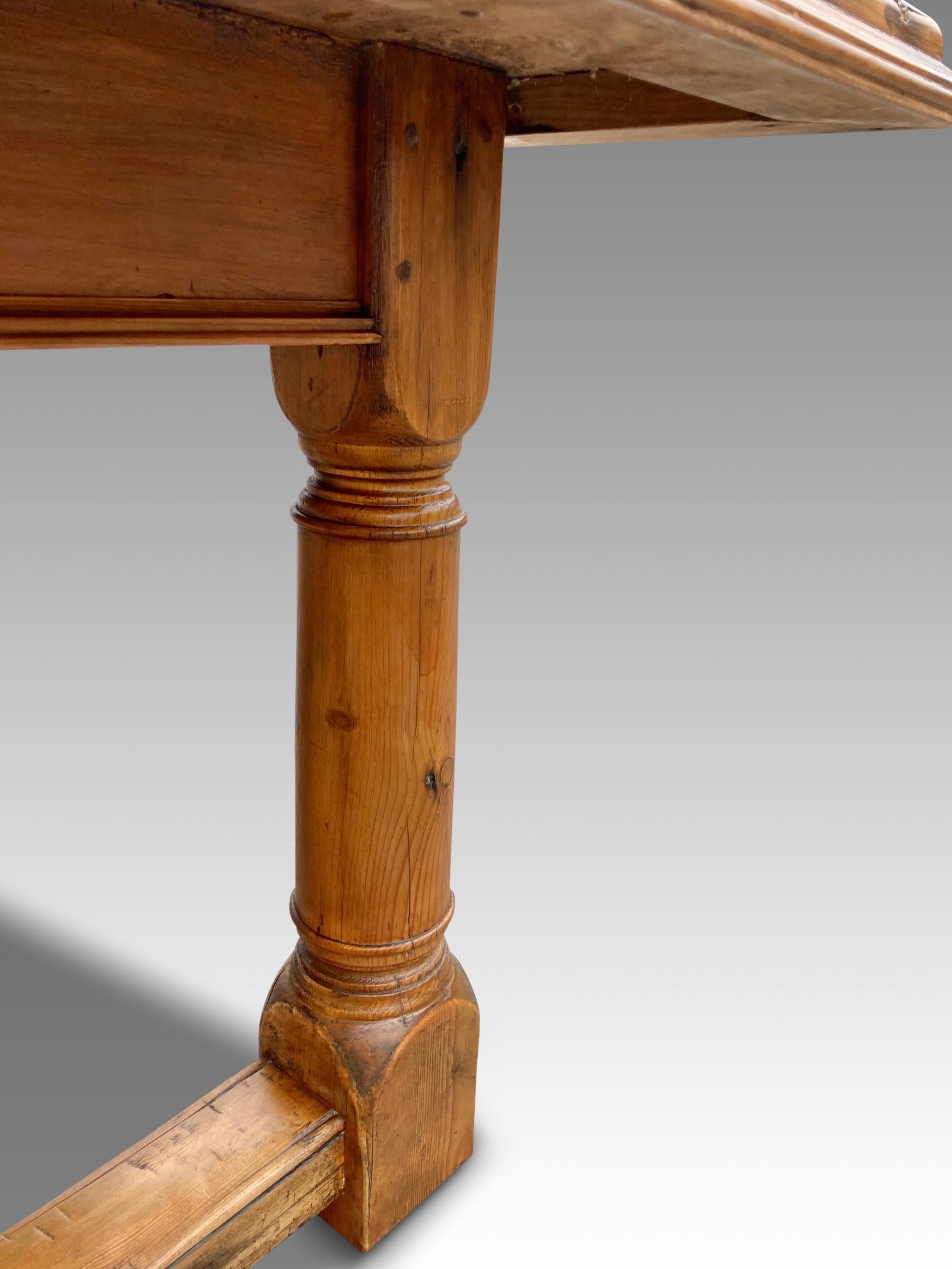 Farmhouse Table, English Pine, circa 1880.  108 ins long. 43ins wide For Sale 3