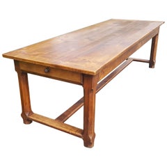 Antique Farmhouse Table in Cherry, circa 1870...99 ins long.