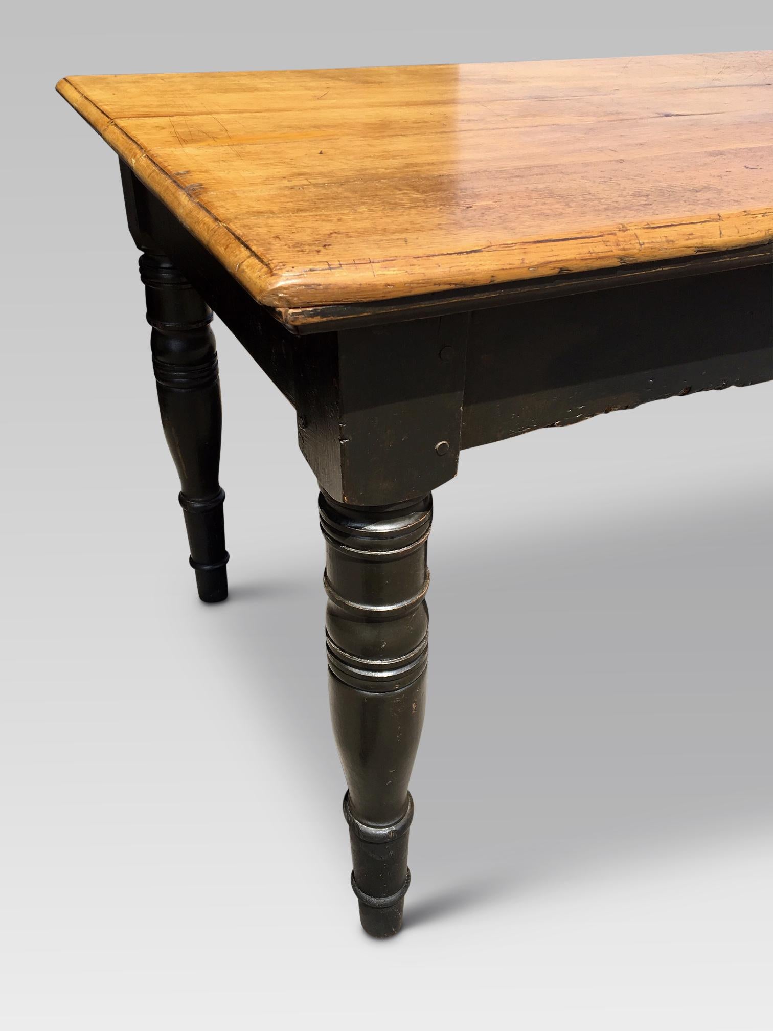 Victorian Farmhouse Table in Oak, English, circa 1860.  13 feet long For Sale