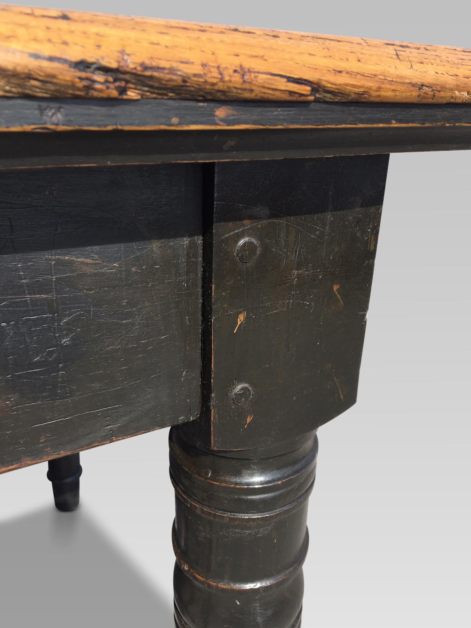 Farmhouse Table in Oak, English, circa 1860.  13 feet long In Good Condition For Sale In Honiton, Devon