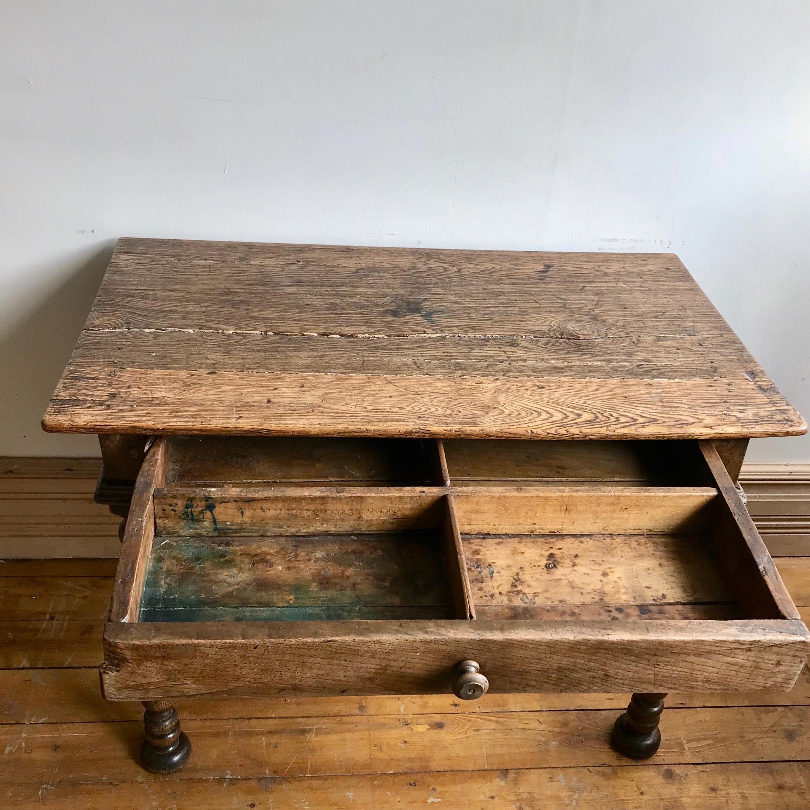 Farmhouse Table with Drawer In Good Condition For Sale In Stockport, GB