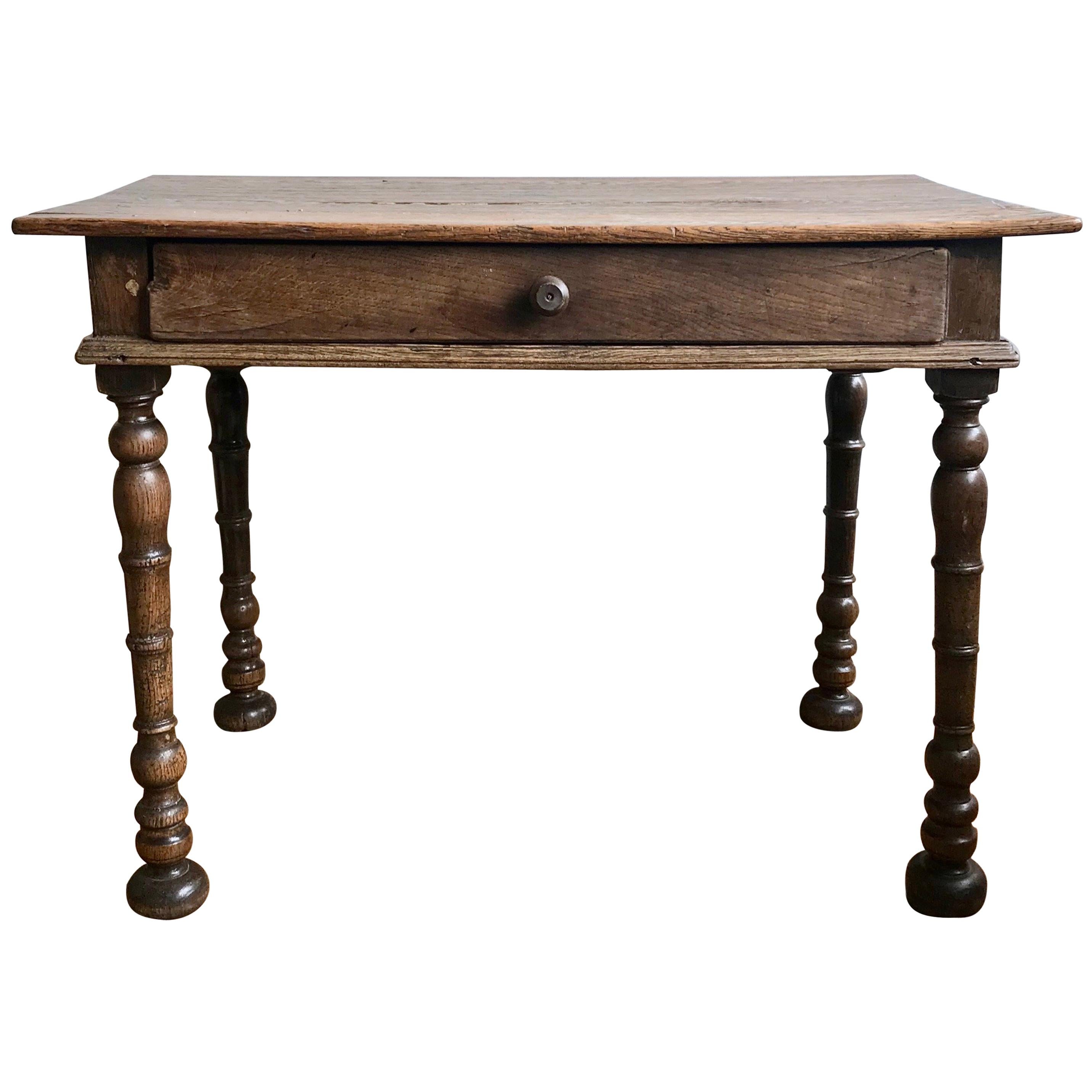 Farmhouse Table with Drawer For Sale