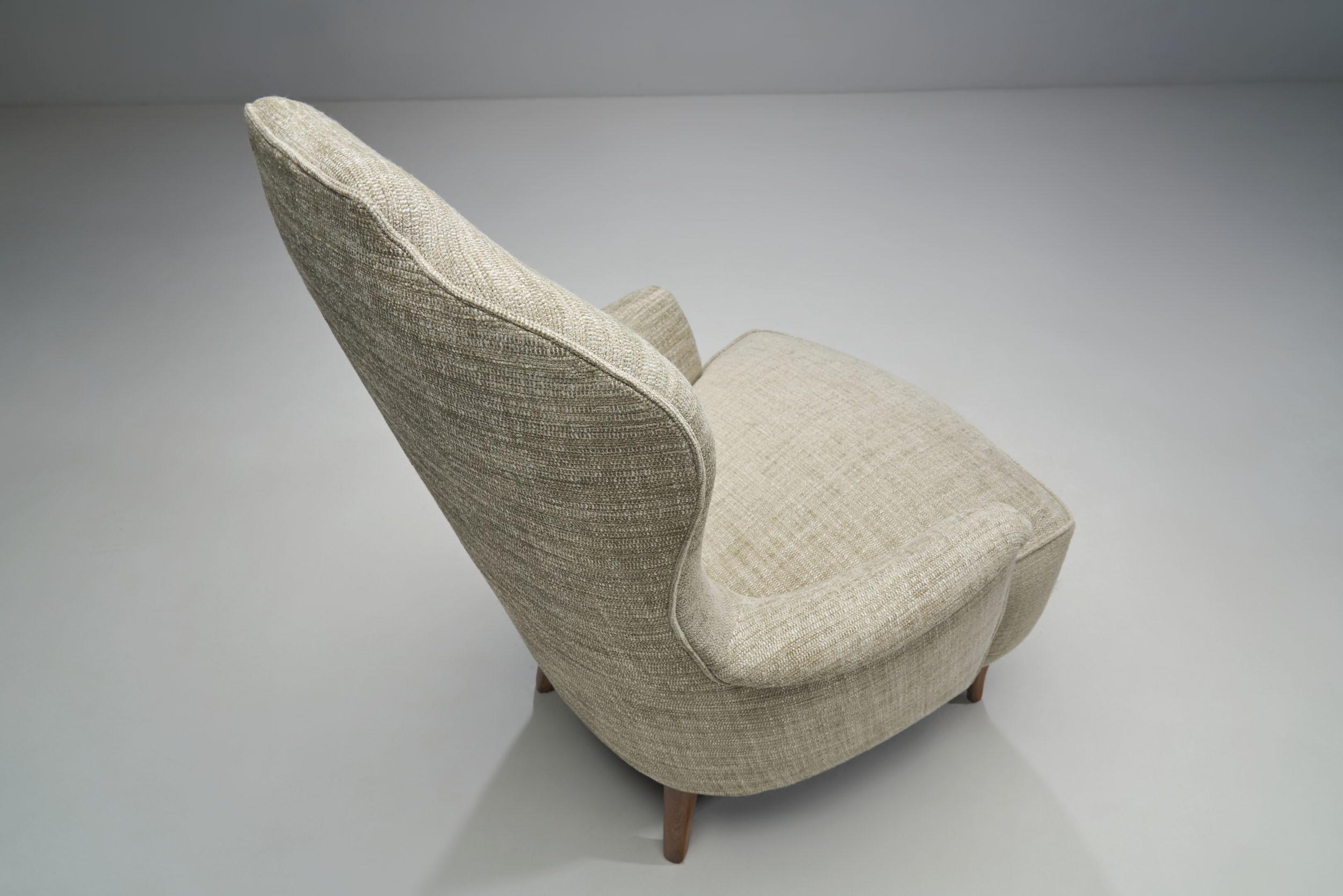 Fabric “Farmor” Armchair by Carl Malmsten for O.H. Sjögren, Sweden, 1956