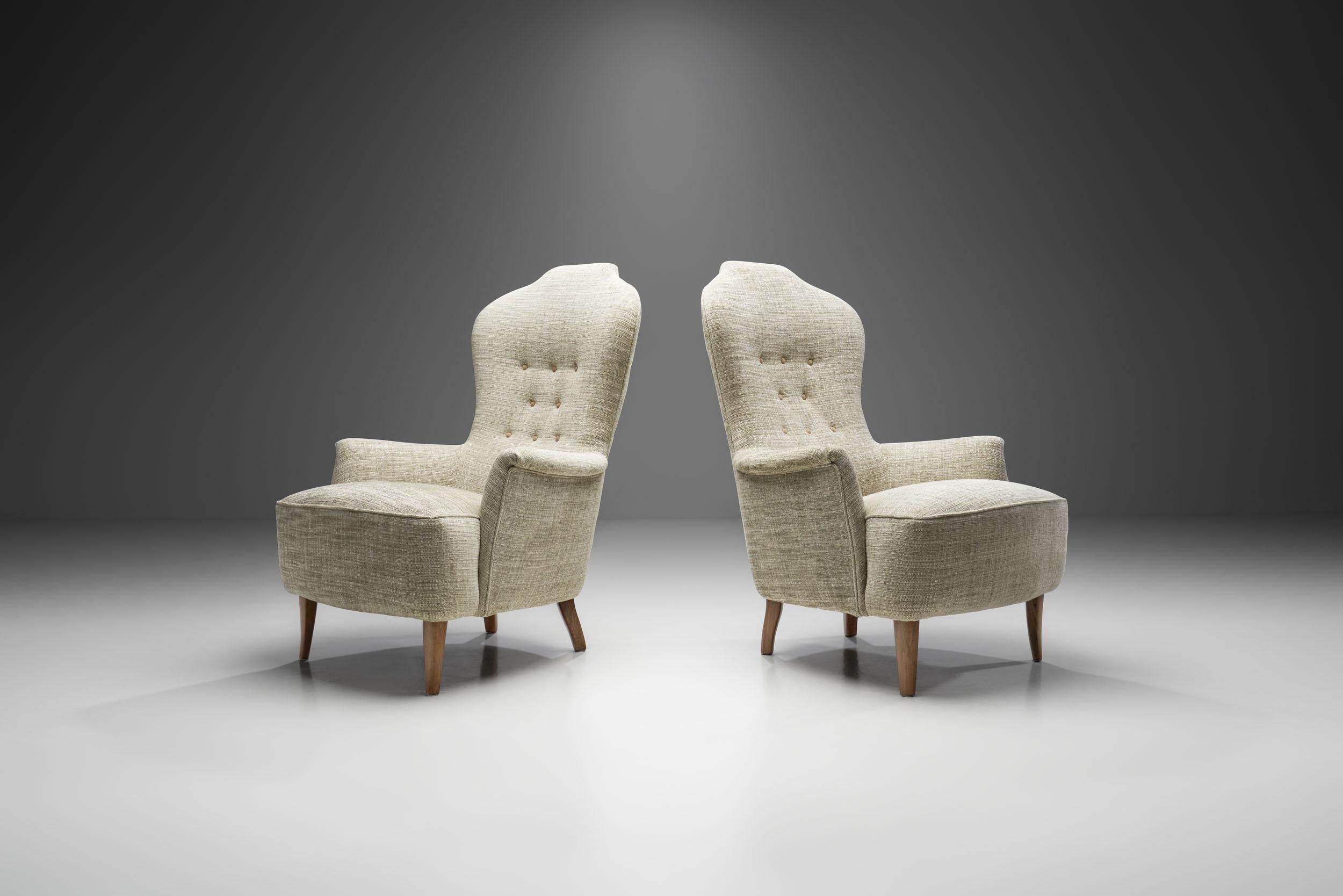 “Farmor” Armchairs by Carl Malmsten for O.H. Sjögren, Sweden, 1956 In Good Condition For Sale In Utrecht, NL