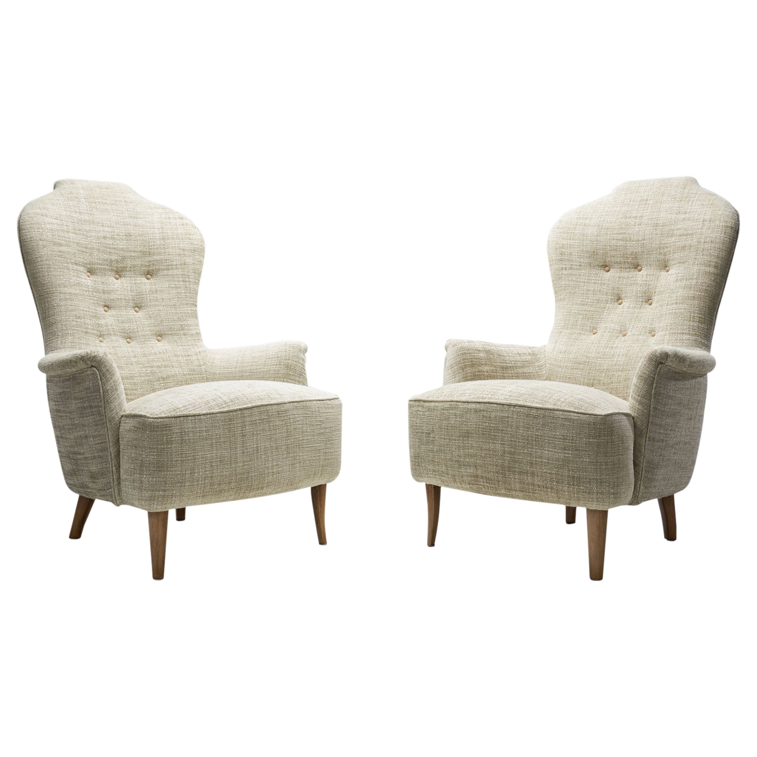 “Farmor” Armchairs by Carl Malmsten for O.H. Sjögren, Sweden, 1956