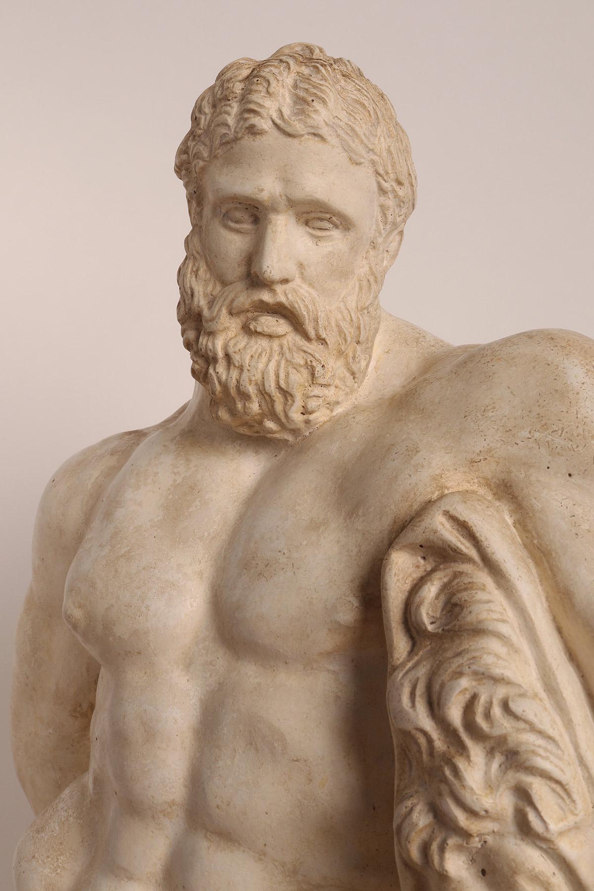Farnese Hercule, plaster, Grand Tour souvenir, Italy 1880.  1