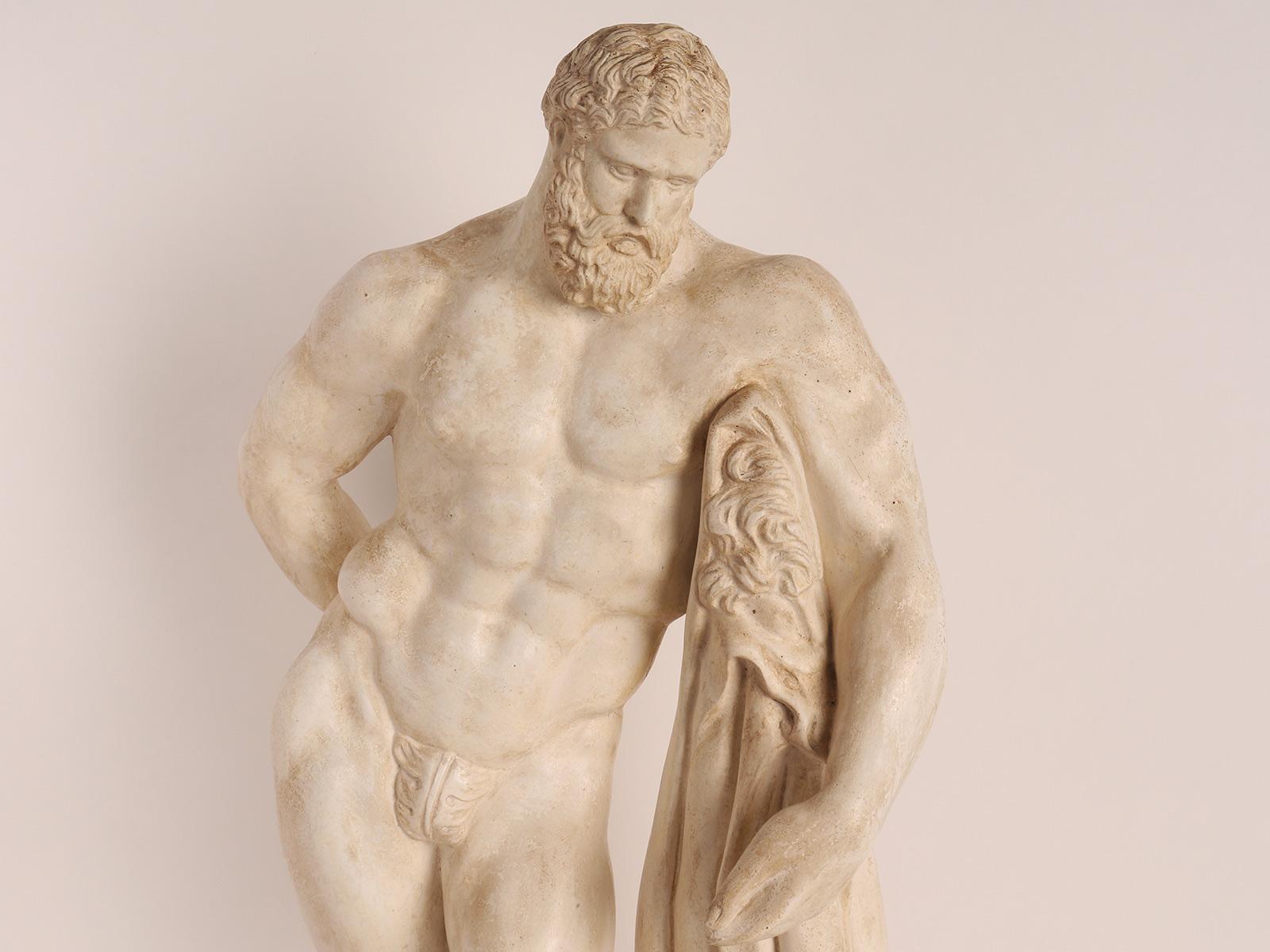 Farnese Hercule, plaster, Grand Tour souvenir, Italy 1880.  2