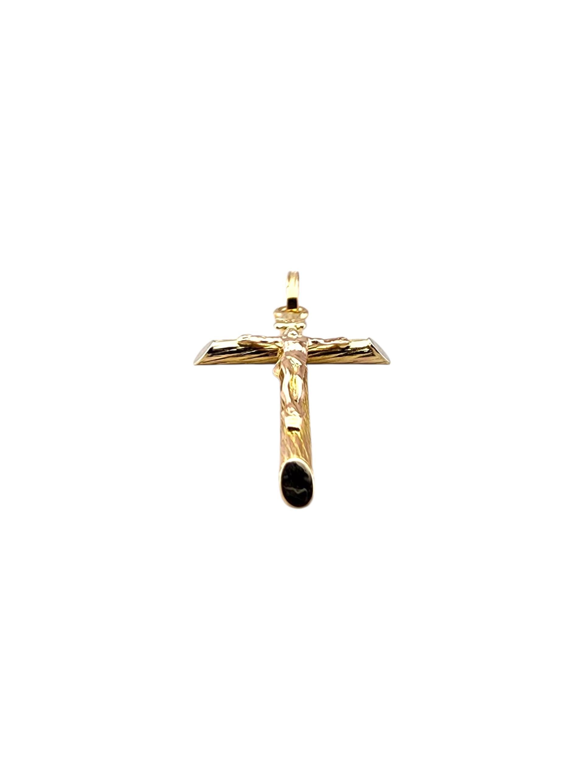 Faro Pendentif Crucifix en or jaune 14 carats #23290 en vente 1