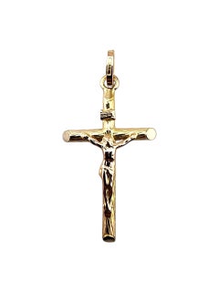 Faro Pendentif Crucifix en or jaune 14 carats #23290