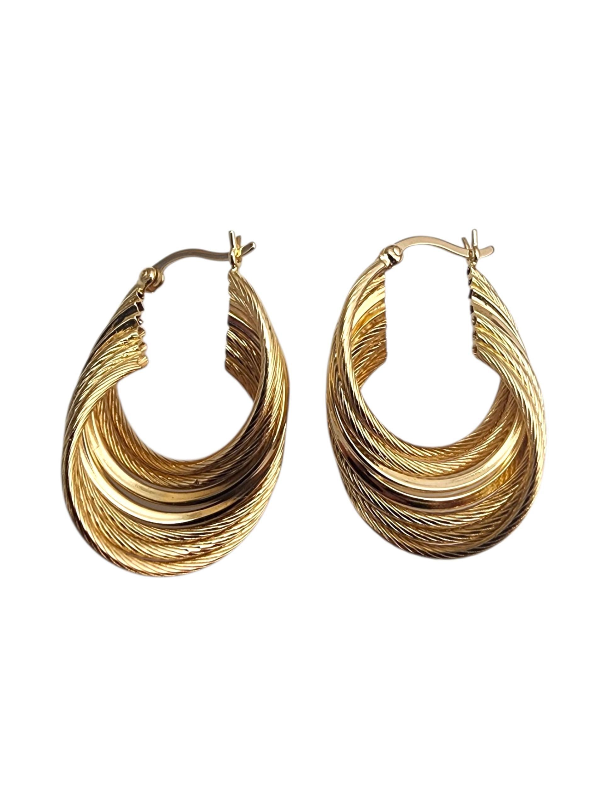 Faro 14K Yellow Gold Layered Hoop Earrings -

Trendy and versatile, these 14K yellow gold layered hoop earrings feature multiple delicate hoops intertwined for a modern, textured look that effortlessly elevates any outfit.

Weight: 5.4 gr. / 3.5