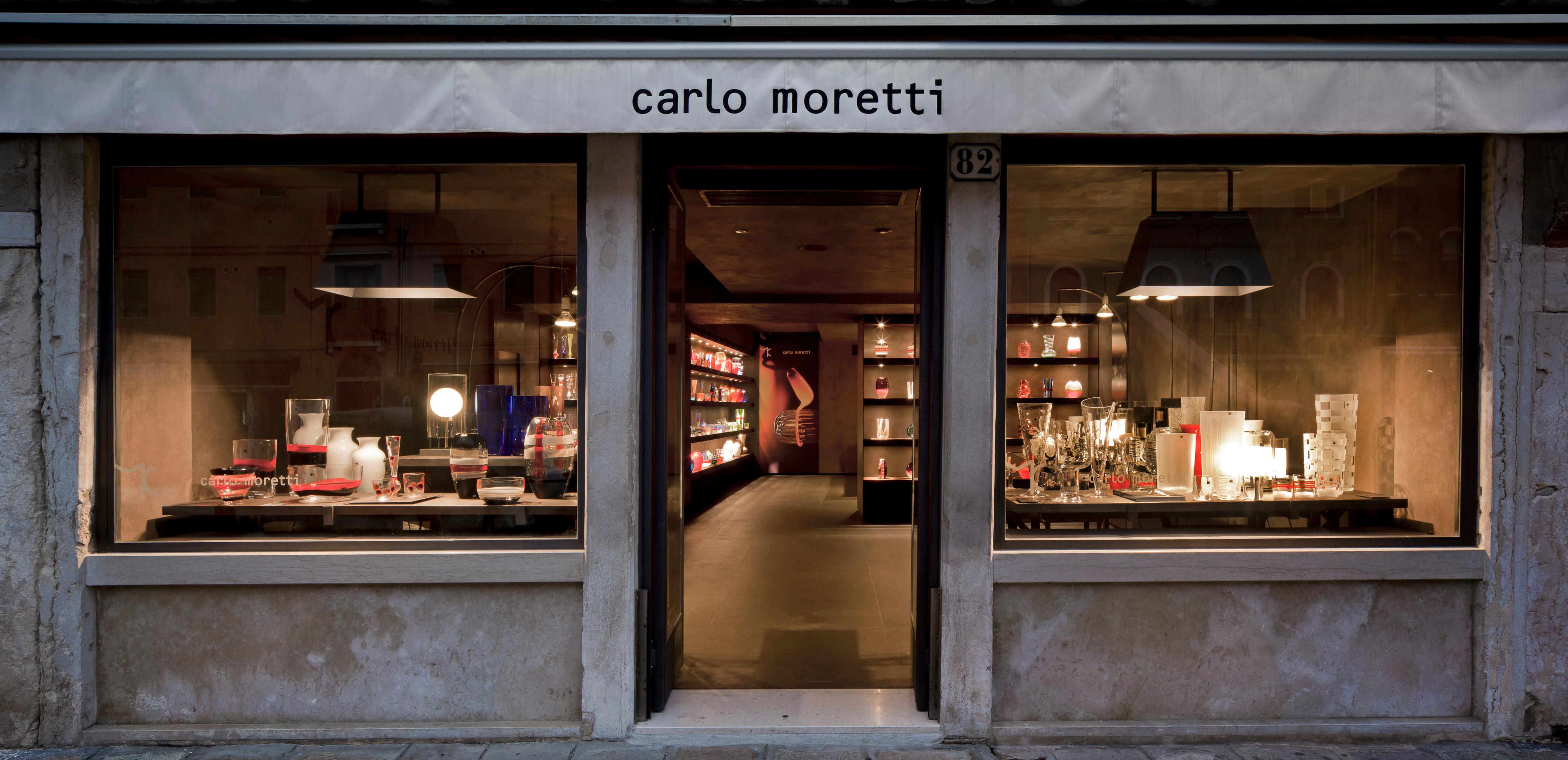 Moderne Lampe de bureau contemporaine Faro Carlo Moretti en verre de Murano soufflé à la bouche rouge/noir en vente