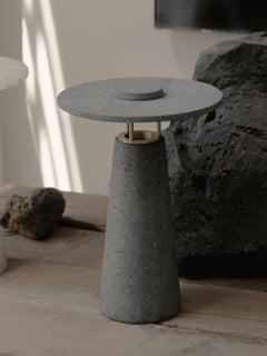 Faro Table Lamp in Volcanic Stone & Brass by Nuumbra