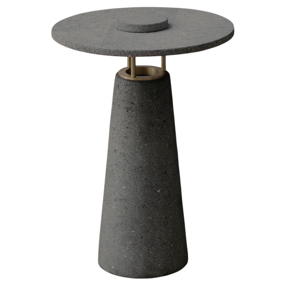 Faro Table Lamp in Volcanic Stone & Brass by Nuumbra