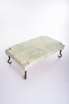 Faroh Coffee Table in Parchment and Cast Bronze by Elan Atelier