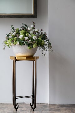 Faroh Side Table Display Stand in Cast Bronze and Gold leaf by Elan Atelier