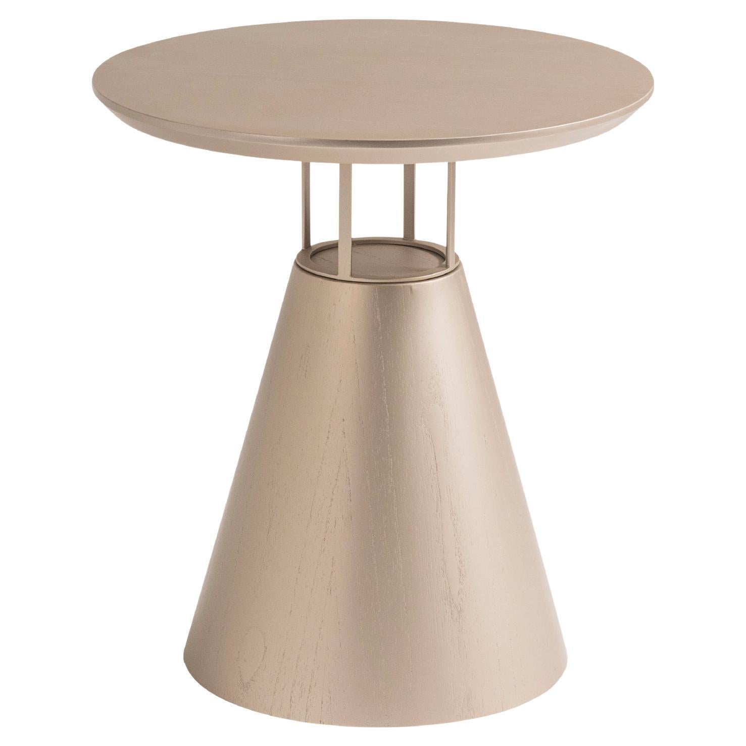 Table d'appoint Farol base cône en stratifié de bois doré en vente
