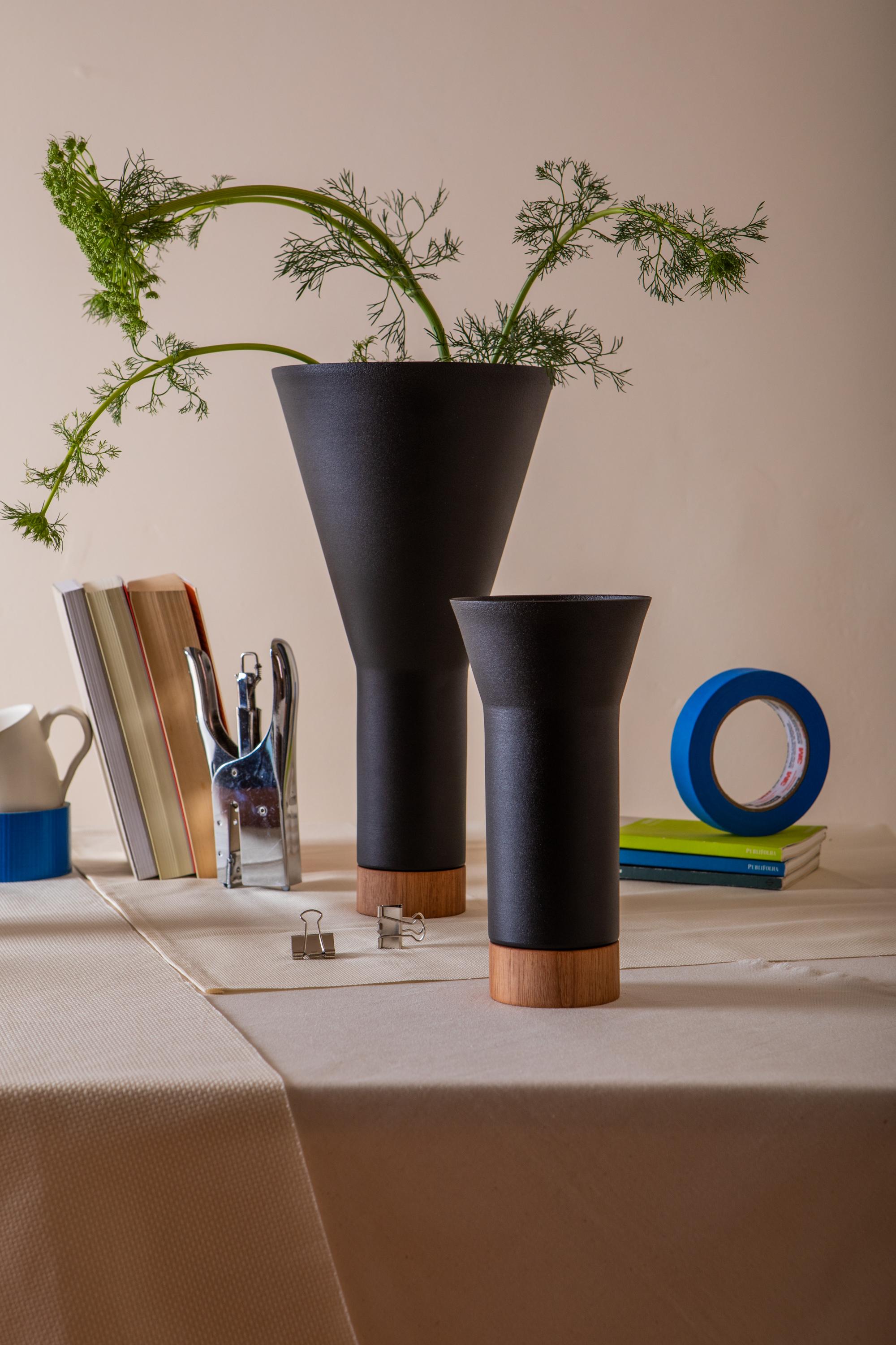 Powder-Coated Farol Vases (Set of 3) by Estúdio Dentro, Brazilian Contemporary Design For Sale