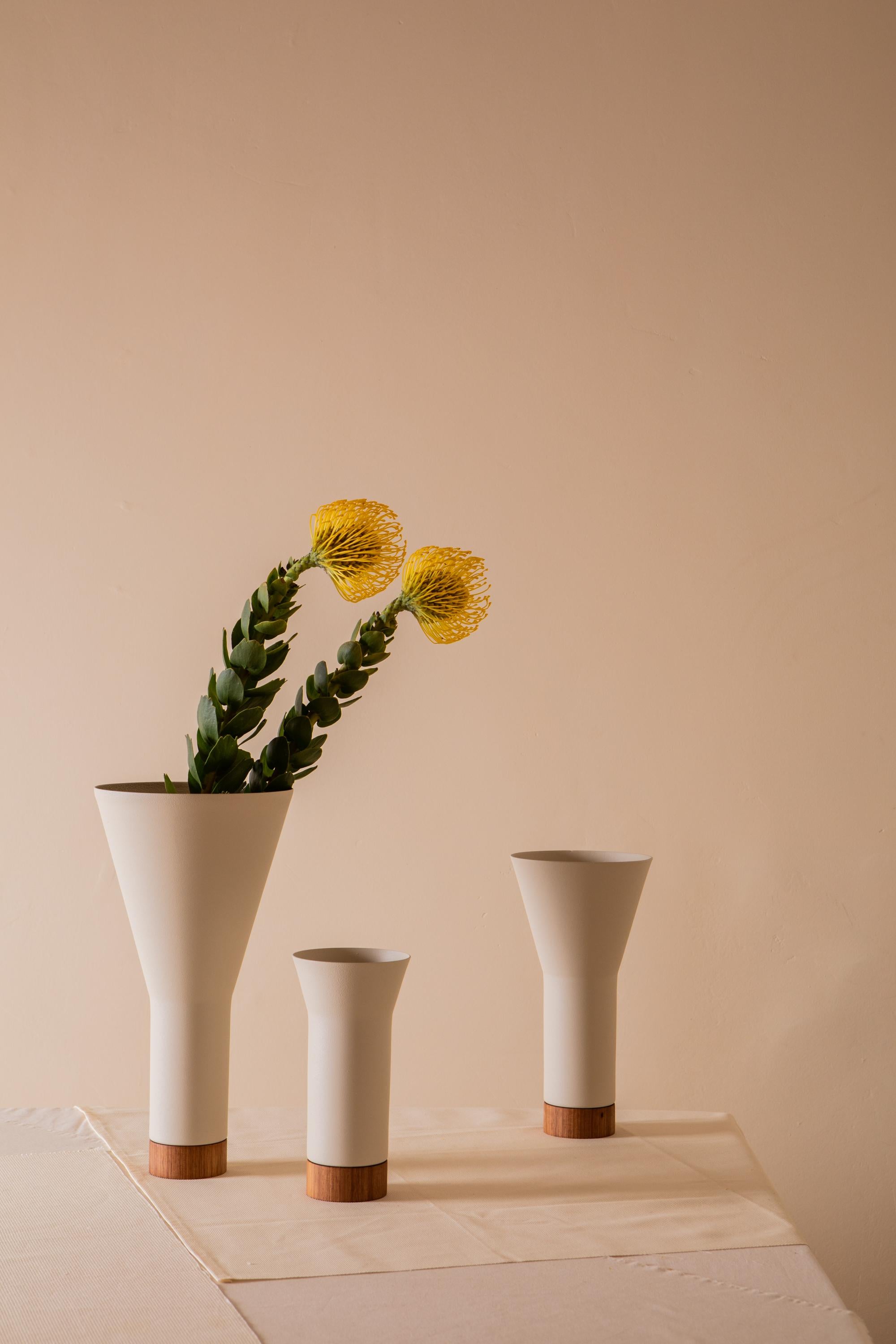 Aluminum Farol Vases (Set of 3) by Estúdio Dentro, Brazilian Contemporary Design For Sale