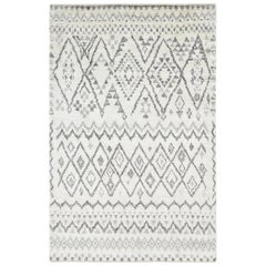 Farrah, Bohemian Moroccan Hand Knotted Area Rug, Ivory