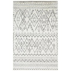 Farrah, Bohemian Moroccan Hand Knotted Area Rug, Parchment