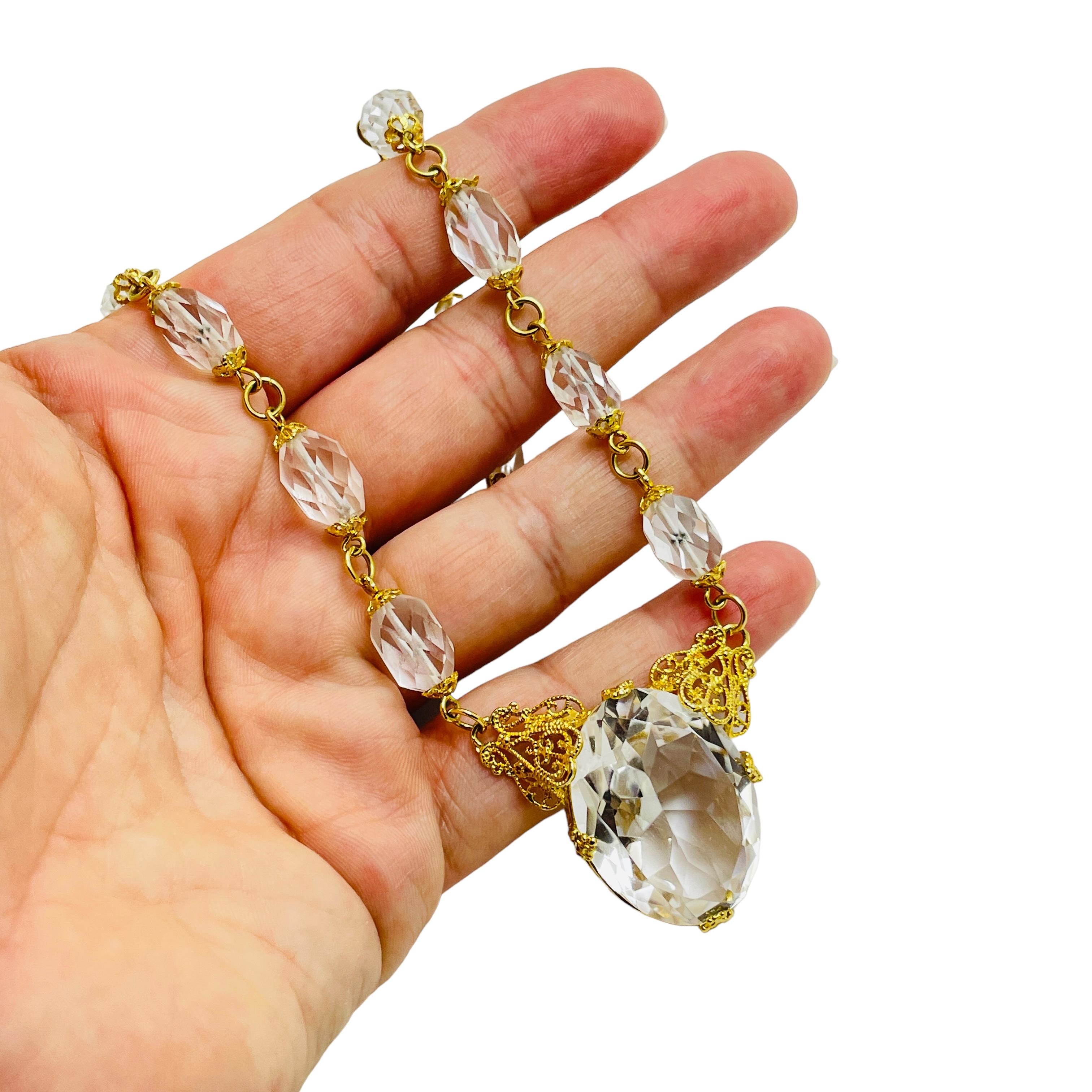 Collana firmata FARRAH con cristalli in tonalità oro in vendita 3