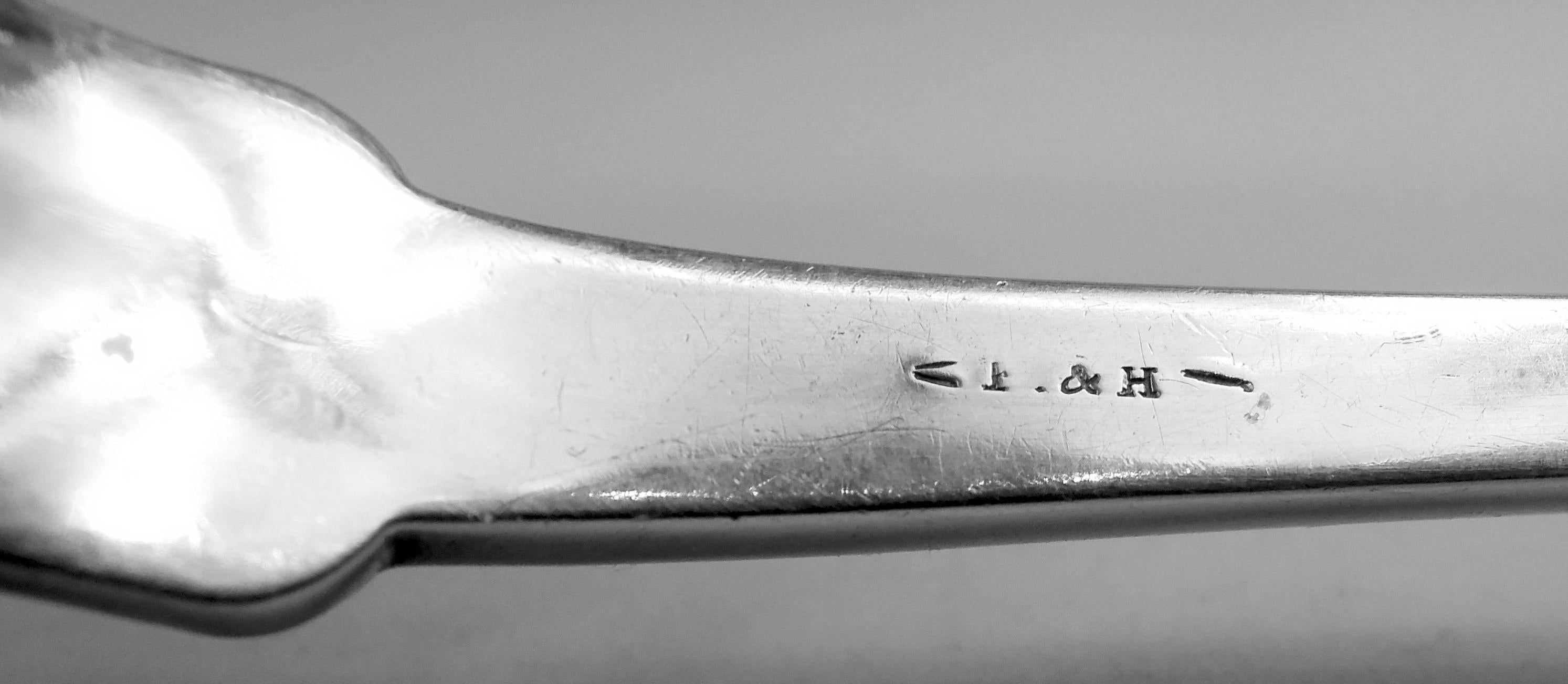 Farrington & Hunnewell Medallion Boston Coin Silver Fish Serving Pair For Sale 8