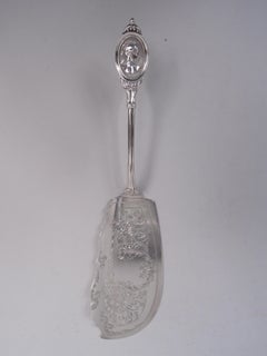 Farrington & Hunnewell Medallion Boston Coin Silver Fish Serving Pair