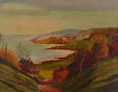 Mid Century Autumn Valley Landscape