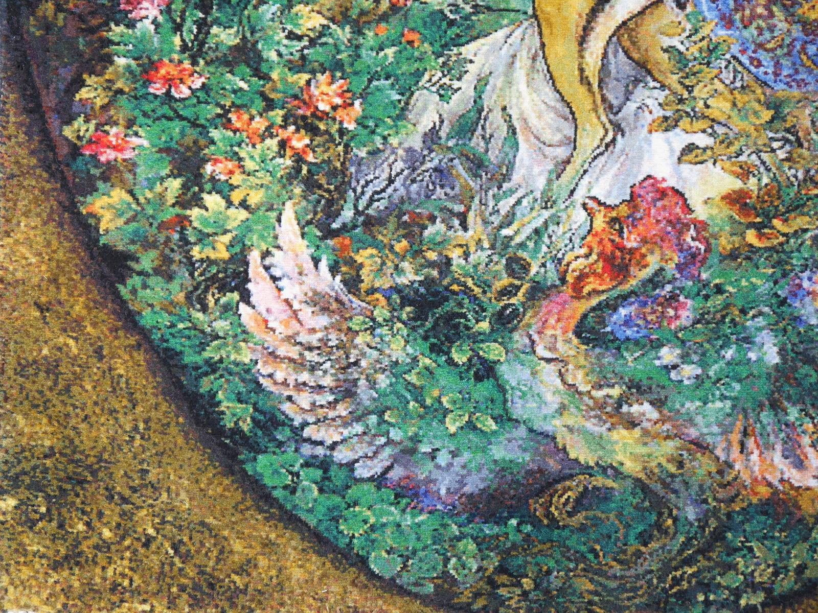 Original und authentisch handgeknüpfter Teppich nach Mahmoud Farshchian - Wandteppich Tableau Tapestry, sehr fein

Zeitloser Luxusteppich, handgeknüpft in einer sehr feinen Knotendichte aus Wolle.
Hochwertiger Teppich mit hoher