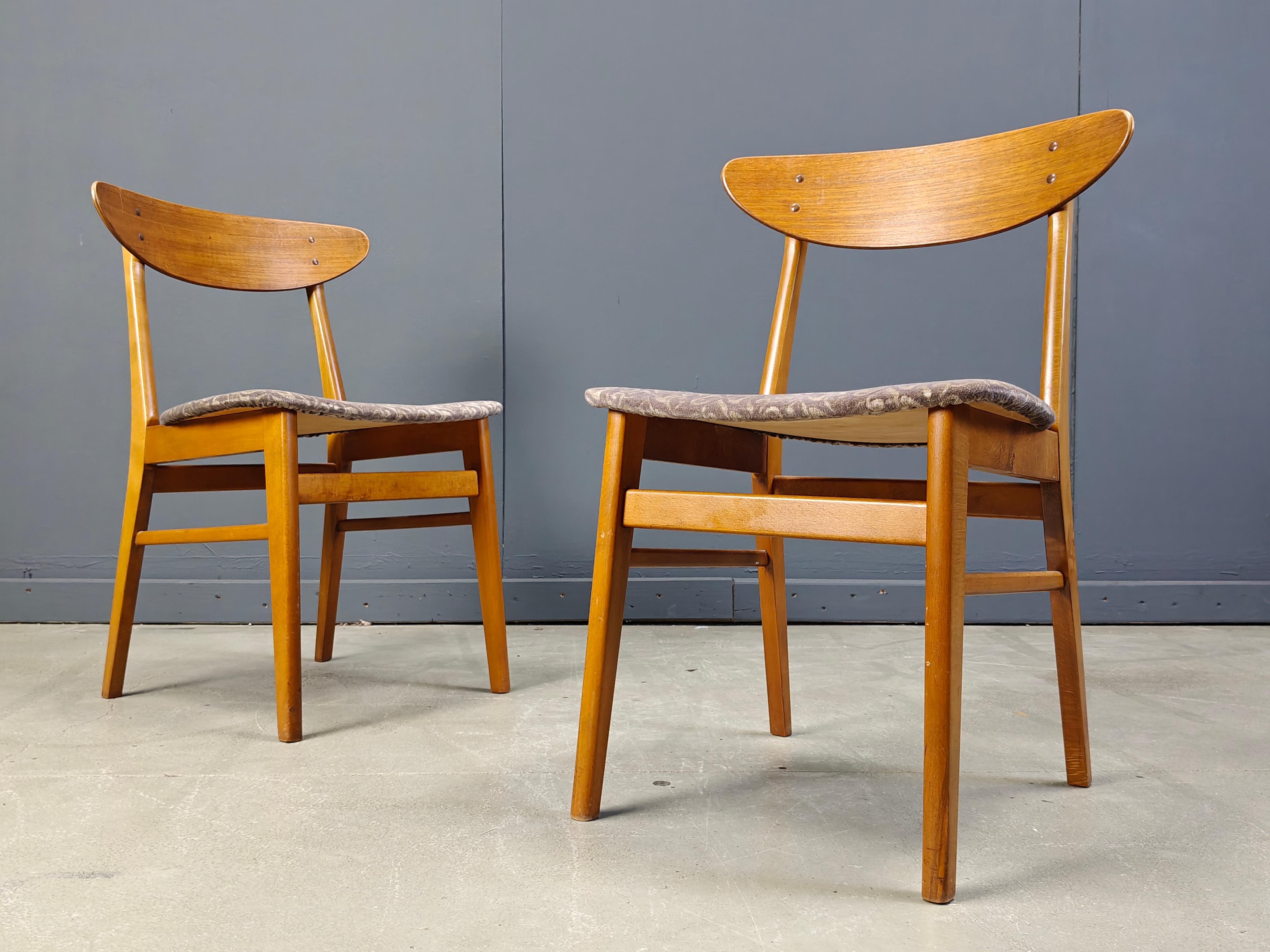 Fabric Farstrup Mobler dining chairs, set of 6 -  1960s For Sale