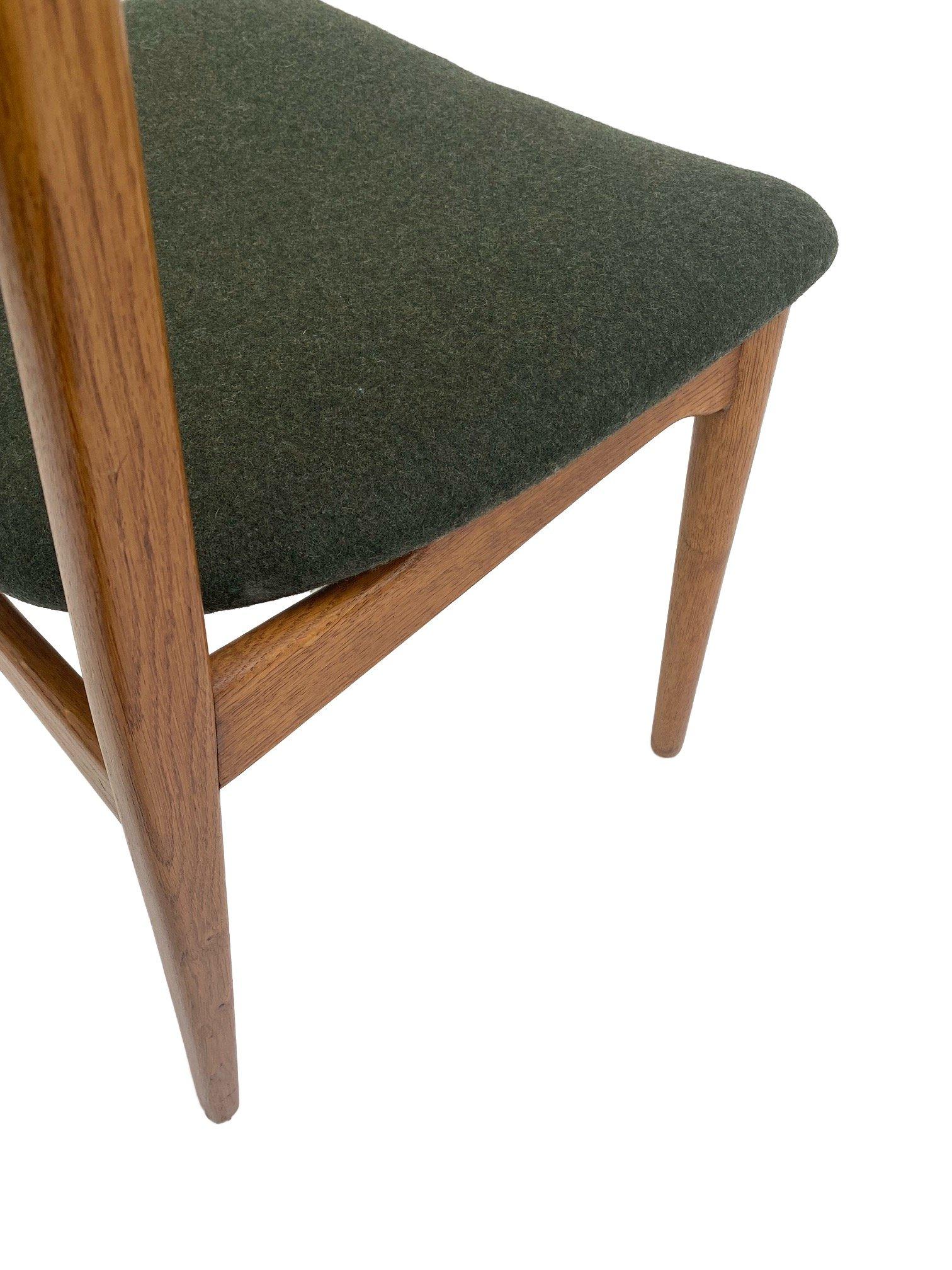 Farstrup Model 206 Oak and Teak and Green Wool Desk Chair 7
