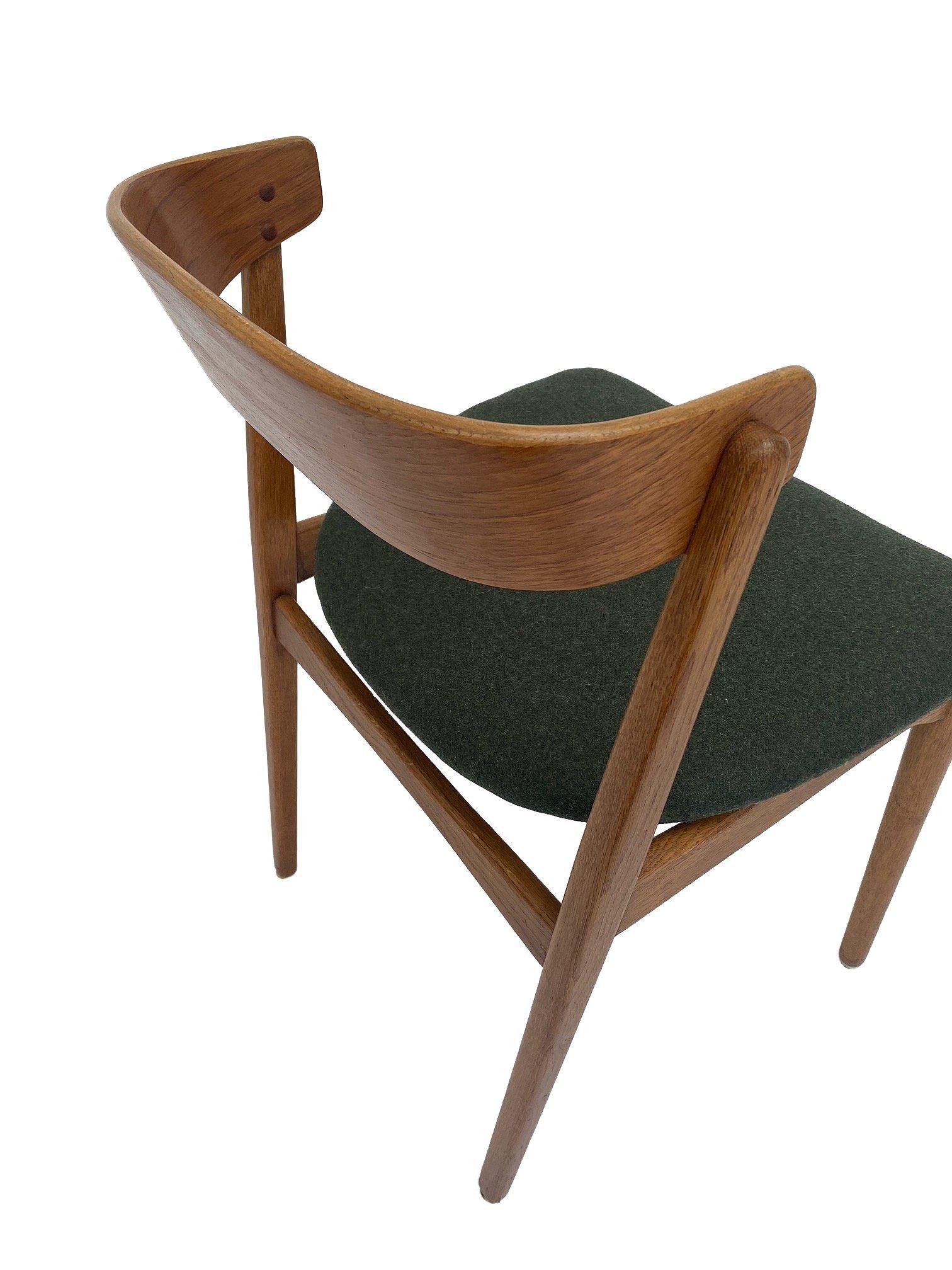 Farstrup Model 206 Oak and Teak and Green Wool Desk Chair 8